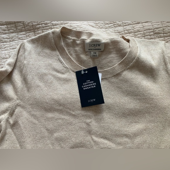 NWT J Crew Cotton Cashmere sweater beige XS - Picture 2 of 2